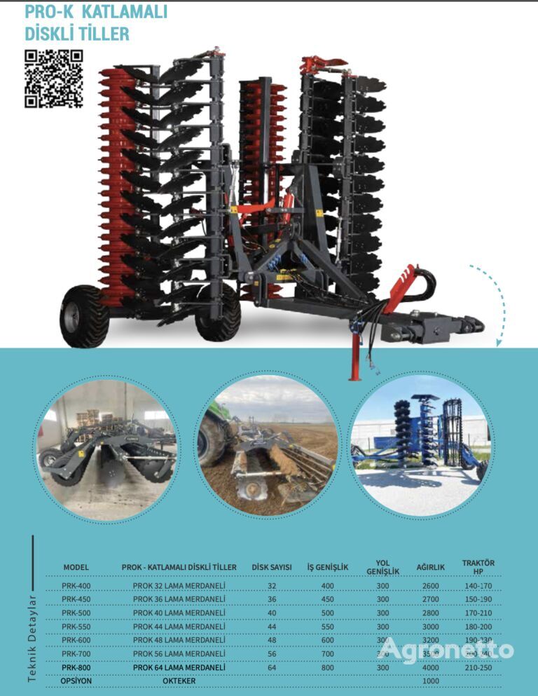 uus randaal Farmer Ziraat Pro Tiller Katlamalı 32-56 OK TEKELİ